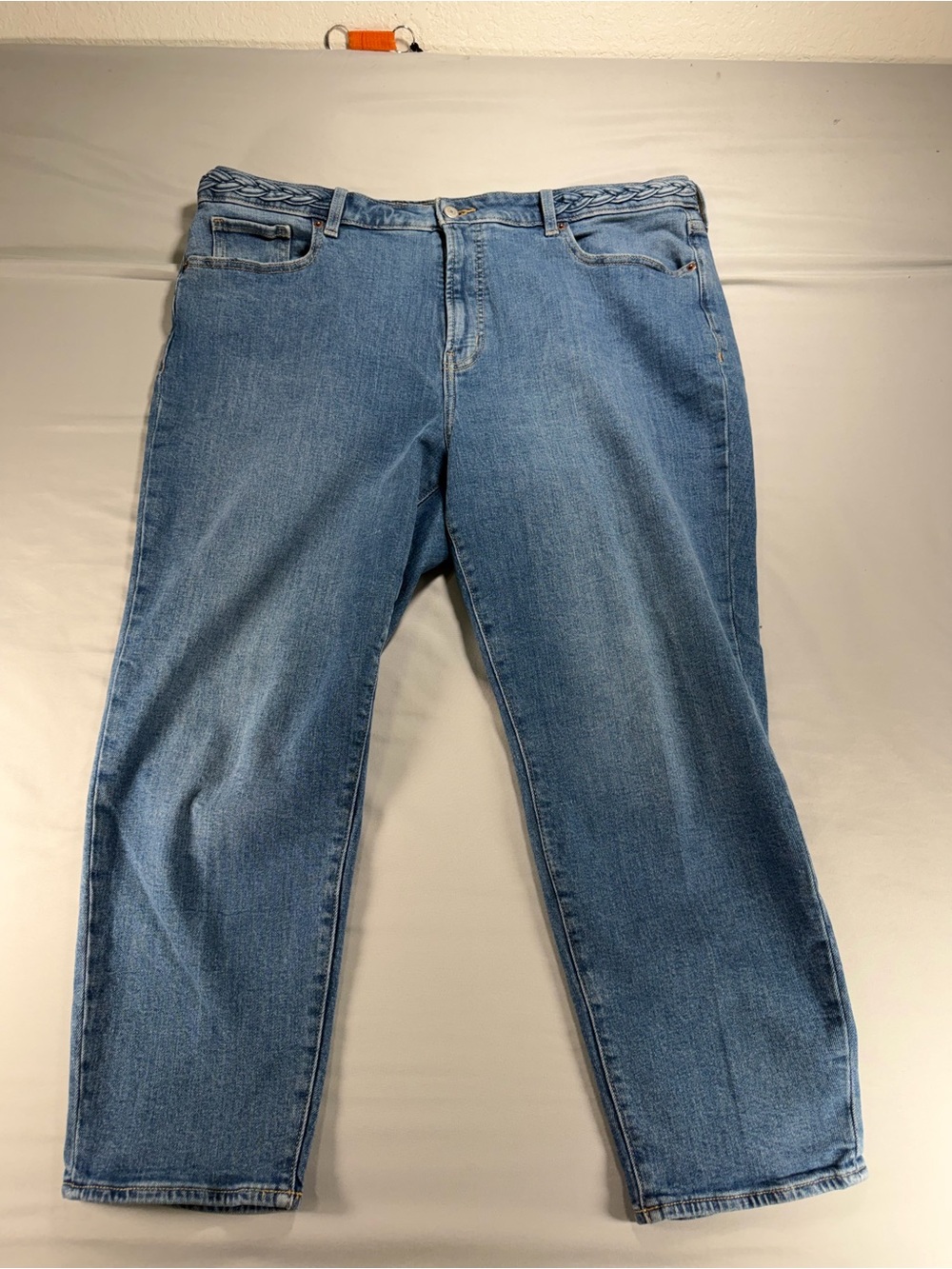 Old Navy OG Straight Jeans Womens 18 High Rise Medium Wash Denim Crop #1119